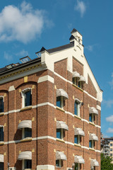 Beautiful brick building in Nydalen neighborhood in Oslo, Norway.