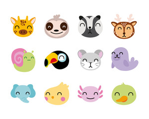 bundle of cute animals characters