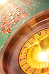 Roulette table close up at the Casino - Selective Focus