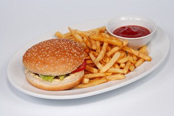 french fries burger