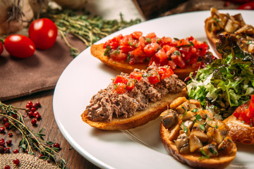 Appetizing italian appetizers bruschettas