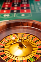 Roulette table close up at the Casino - Selective Focus