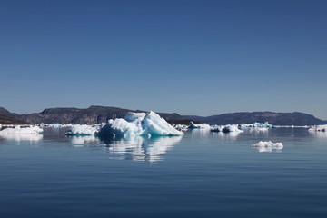 Fototapeta na wymiar Icebergs landscape Greenland, beautiful Nuuk fjord 