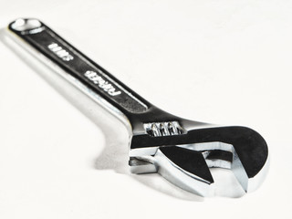 White background with monkey spanner, tool