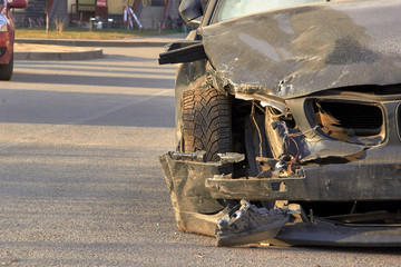 car crash accident on the road in the big city