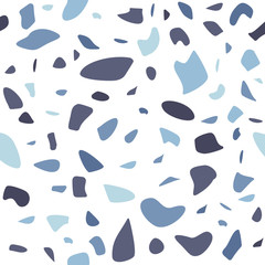 Fototapeta premium Terrazzo flooring vector seamless pattern. Modern vector illustration for fabric print, wrapping paper, flooring. Classic venetian terrazzo style of floor of natural stone, granite, quartz.