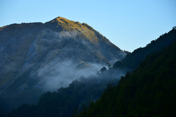 Sunset in the Kahurangi National Park, New Zealand, South Island.