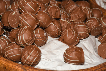 Handmade chocolates with various flavors