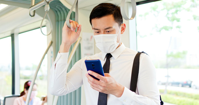 Man With Mask In Metro