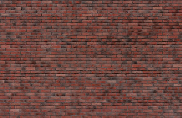 Brick wall. Red brick. Horizontal placing.