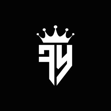 FY logo monogram emblem style with crown shape design template