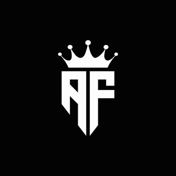AF logo monogram emblem style with crown shape design template
