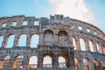 Crédence de cuisine en verre imprimé Rome Ancient Roman Amphitheater in Pula, Istrian Peninsula in Croatia