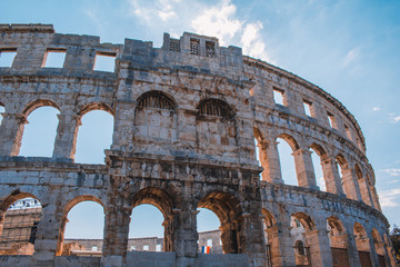 Fototapeta premium Ancient Roman Amphitheater in Pula, Istrian Peninsula in Croatia