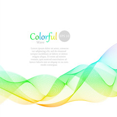 Spectrum smooth energy wave template for corporate, business, presentation, music album, banner, flyer cover design. Beauty rainbow graphic effect