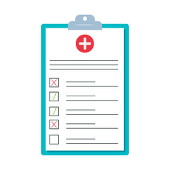 Medical questionnaire. Isolated on a white background. Vector graphics.