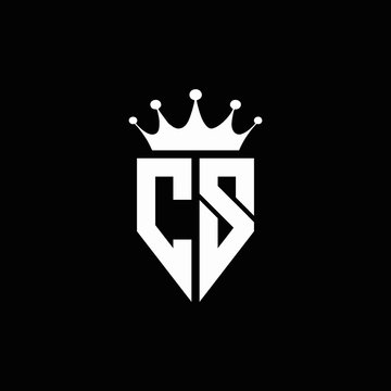 CS logo monogram emblem style with crown shape design template