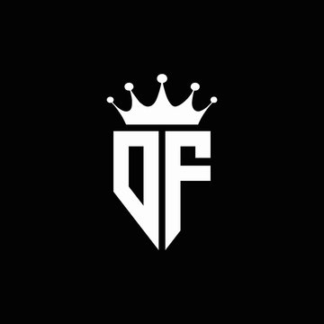 DF logo monogram emblem style with crown shape design template