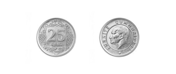 Turkish coin 25 kuruş