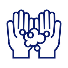hands washing with foam line style icon