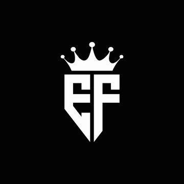 EF logo monogram emblem style with crown shape design template