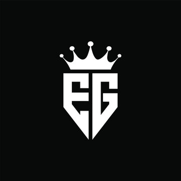 EG logo monogram emblem style with crown shape design template