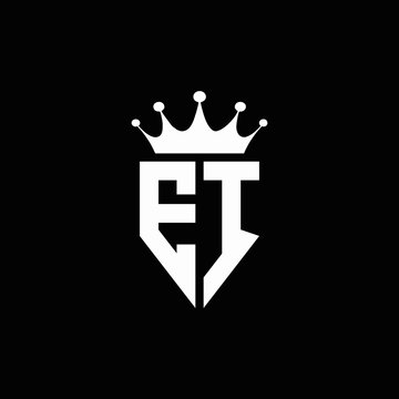 EI logo monogram emblem style with crown shape design template