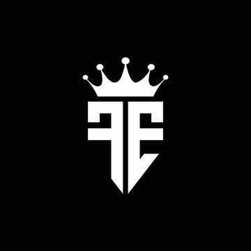 FE logo monogram emblem style with crown shape design template