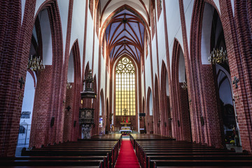 Main nave of St Mary Magdalene church located in historic part of Wroclaw city, Poland