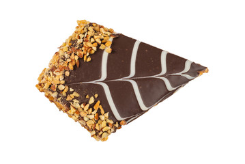 Tasty esterhazy cake isolated on white.