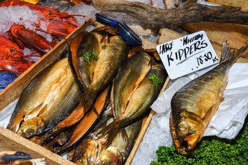 Seafood on ice at the fish market