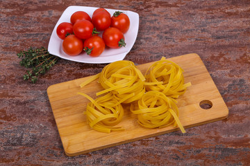 Raw pasta fettuccini