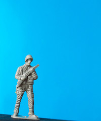 child's salad is standing isolated on a blue background