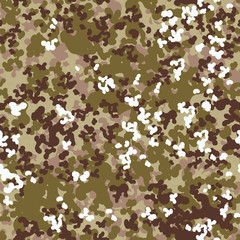 Brown camouflage seamless pattern. Vector abstract military background. Desert style. Design for textile print.