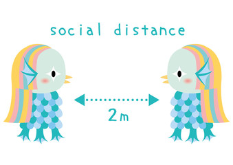 ソーシャルディスタンス　アマビエ