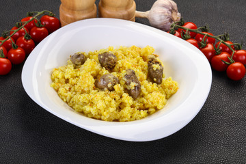 Rice with Chicken hearts
