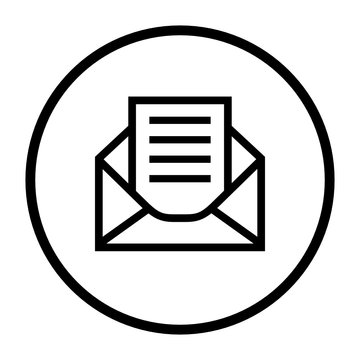 koperta z dokumentem ikona