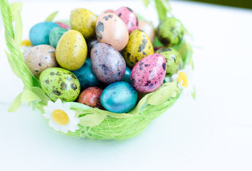 easter eggs in a basket