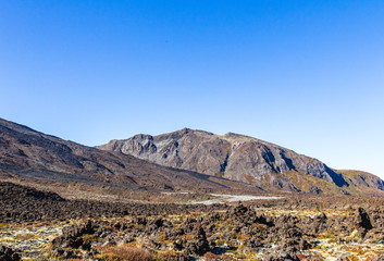 Tongariro National Park. Panorama of Valley. North Island. New Zealand