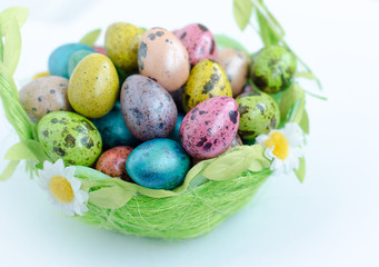 easter eggs in a basket