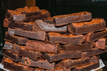 Pile of Delicious Chocolate Brownies