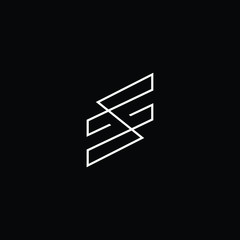Minimal elegant monogram art logo. Outstanding professional trendy awesome artistic S SG GS initial based Alphabet icon logo. Premium Business logo White color on black background