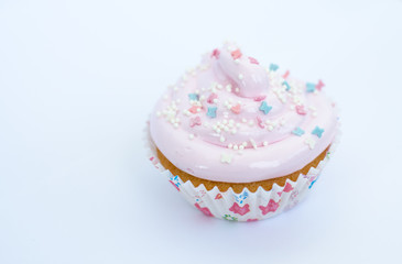 cupcake with pink icing