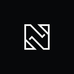Minimal elegant monogram art logo. Outstanding professional trendy awesome artistic N NN initial based Alphabet icon logo. Premium Business logo White color on black background