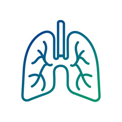 Naklejka premium human lungs line style icon