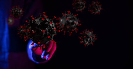 epidemic digital virus   -  illustration protection.