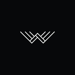Minimal elegant monogram art logo. Outstanding professional trendy awesome artistic W WW WWW initial based Alphabet icon logo. Premium Business logo White color on black background