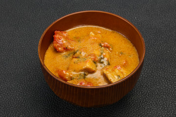 Traditional thai curry chicken soup