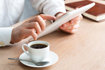 Business man working with tablet computer