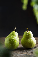 Fototapeta na wymiar Sweet green pears